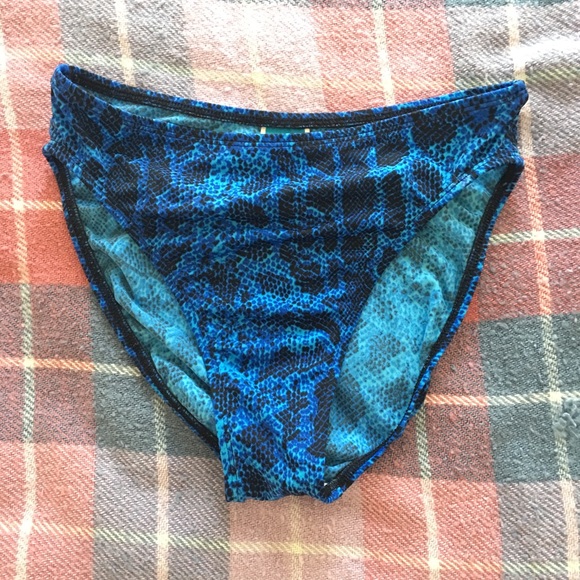 Blue and black pattern tankini size 12 - Picture 2 of 4